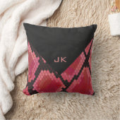 モノグラムスネークブラックアンドレッドプリント クッション (ブランケット)