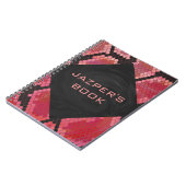 モノグラムスネークブラックアンドレッドプリント ノートブック (左側)