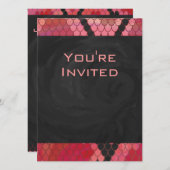 モノグラムスネークブラックアンドレッドプリント 招待状 (正面/裏面)