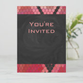 モノグラムスネークブラックアンドレッドプリント 招待状 (スタンド正面)