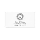 モノグラムスノーフレーククリスマスアドレス ラベル (正面)