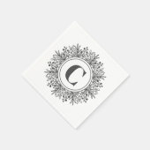 モノグラムスノーフレーククリスマス スタンダードカクテルナプキン (角)