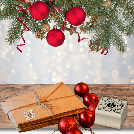 モノグラムスノーフレーククリスマス ラバースタンプ