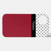 モノグラムスパイシーレッド、白黒ドット色ブロック Case-Mate iPhoneケース (裏面 (横))