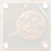 モノグラムスプリームピザパーティー ガラスコースター (裏面)