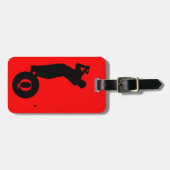 モノグラムスポーツブラックレッドゴルフ荷物旅行 ラゲッジタグ (正面横)