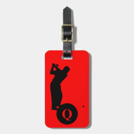 モノグラムスポーツブラックレッドゴルフ荷物旅行 ラゲッジタグ