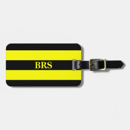 モノグラムスリーブラックストライプオンイエロー ラゲッジタグ