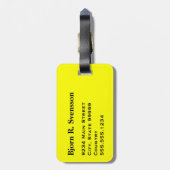 モノグラムスリーブラックストライプオンイエロー ラゲッジタグ (裏面縦)