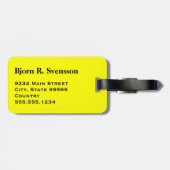 モノグラムスリーブラックストライプオンイエロー ラゲッジタグ (裏面横)