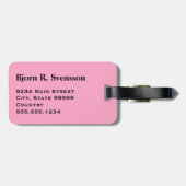 モノグラムスリーブラックストライプオンカーネーションピンク ラゲッジタグ (裏面横)