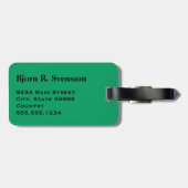 モノグラムスリーブラックストライプオンシャムロックグリーン ラゲッジタグ (裏面横)