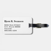 モノグラムスリーブラックストライプオンホワイト ラゲッジタグ (裏面横)