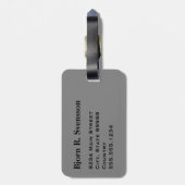 モノグラムスリーブラックストライプオンミディアムグレー ラゲッジタグ (裏面縦)