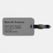 モノグラムスリーブラックストライプオンミディアムグレー ラゲッジタグ (裏面横)