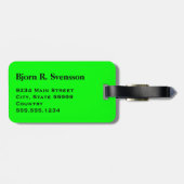 モノグラムスリーブラックストライプオンライムグリーン ラゲッジタグ (裏面横)