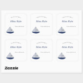 モノグラムセイボートボーイベビーシャワー蔵書票 スクエアシール (シート)