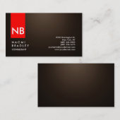 モノグラムセピアブラウンレッドコンサルタモダンント 名刺 (正面/裏面)