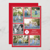 モノグラムセブン写真ホリデーカードレッドピンクドット シーズンカード (正面/裏面)