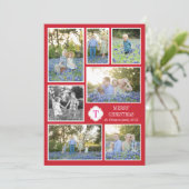 モノグラムセブン写真ホリデーカードレッドピンクドット シーズンカード (スタンド正面)