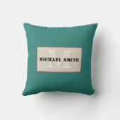 モノグラムセラドン無地のグリーンカラー背景 クッション (裏面)