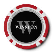 モノグラムセリフフォントクラシックエレガント ポーカーチップ (裏面)