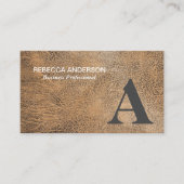 モノグラムセリフ灰色、茶色の革 名刺 (正面)