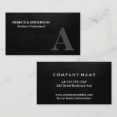 モノグラムセリフ灰色、黒 名刺 (正面/裏面)