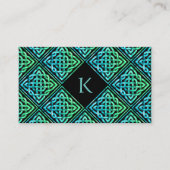 モノグラムセルティックブルーグリーンビジネスカード 名刺 (正面)