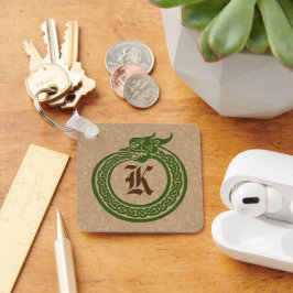 モノグラムセルトスタイルウロボロスキーチェーン キーホルダー