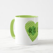 モノグラムセントパトリックストライプズハート マグカップ (正面左)