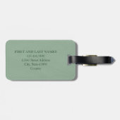 モノグラムセージグリーンプリントレザーアートカスタム ラゲッジタグ (裏面横)