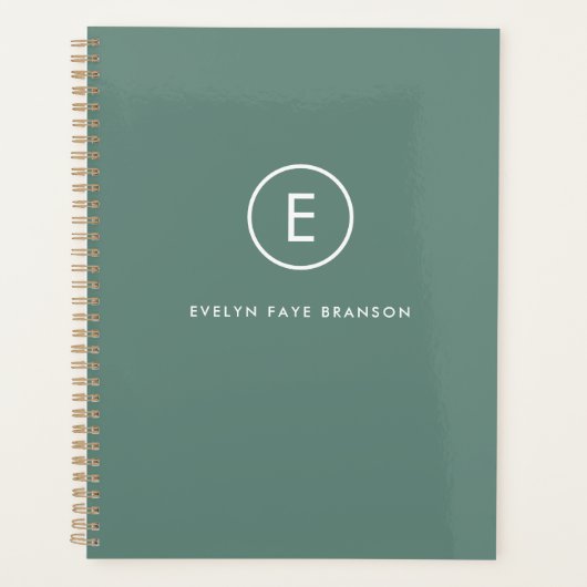 モノグラムセージミニマルグシンプルリーンモダンスカンジ プランナー手帳 (正面)