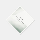 モノグラムセージ緑の水色ウォッシュ結婚ズ スタンダードカクテルナプキン (角)