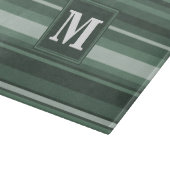 モノグラムセージ緑ストライプの カッティングボード (角)