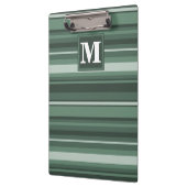 モノグラムセージ緑ストライプの クリップボード (左)