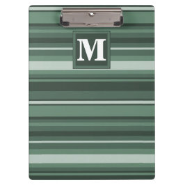 モノグラムセージ緑ストライプの クリップボード