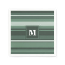 モノグラムセージ緑ストライプの