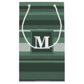 モノグラムセージ緑ストライプの スモールペーパーバッグ (裏面)