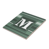 モノグラムセージ緑ストライプの タイル (側面)