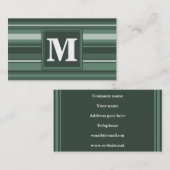 モノグラムセージ緑ストライプの 名刺 (正面/裏面)