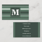 モノグラムセージ緑ストライプの 名刺 (正面/裏面)