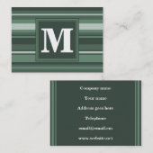 モノグラムセージ緑ストライプの 名刺 (正面/裏面)