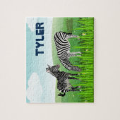 モノグラムゼブラアニマルジグソーパズル 子供へ ジグソーパズル (縦)