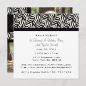 モノグラムゼブラパーティの招待状 招待状 (正面/裏面)