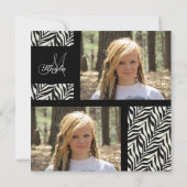 モノグラムゼブラパーティの招待状 招待状 (裏面)