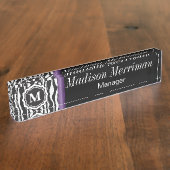 モノグラムゼブラパープルバー デスクネームプレート (側面)