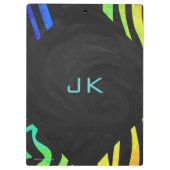 モノグラムゼブラブラックアンドレインボープリント クリップボード (裏面)