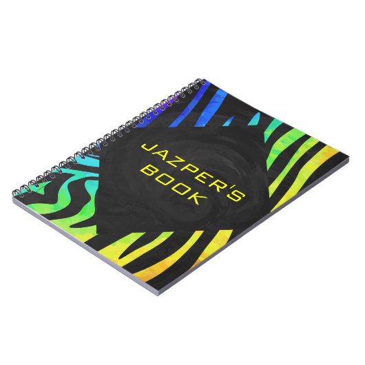 モノグラムゼブラブラックアンドレインボープリント ノートブック (左側)