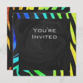 モノグラムゼブラブラックアンドレインボープリント 招待状 (正面/裏面)